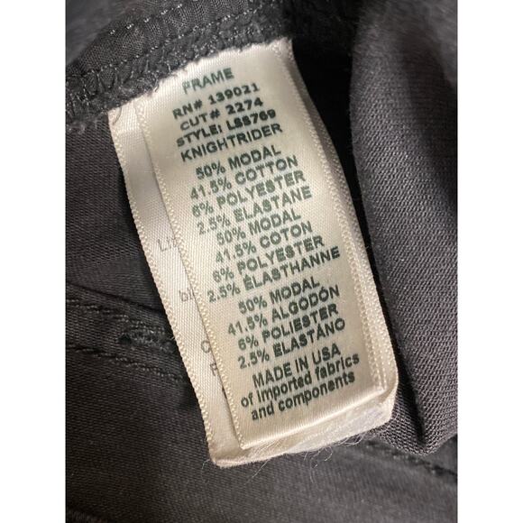 Frame Women Black Washed Knightrider Mid Rise Slim Fit Skinny Denim Jeans Sz 25 - Picture 4 of 4